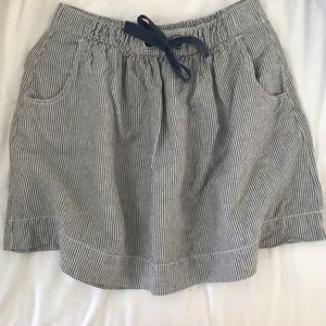 Navy seersucker skirt - J Crew